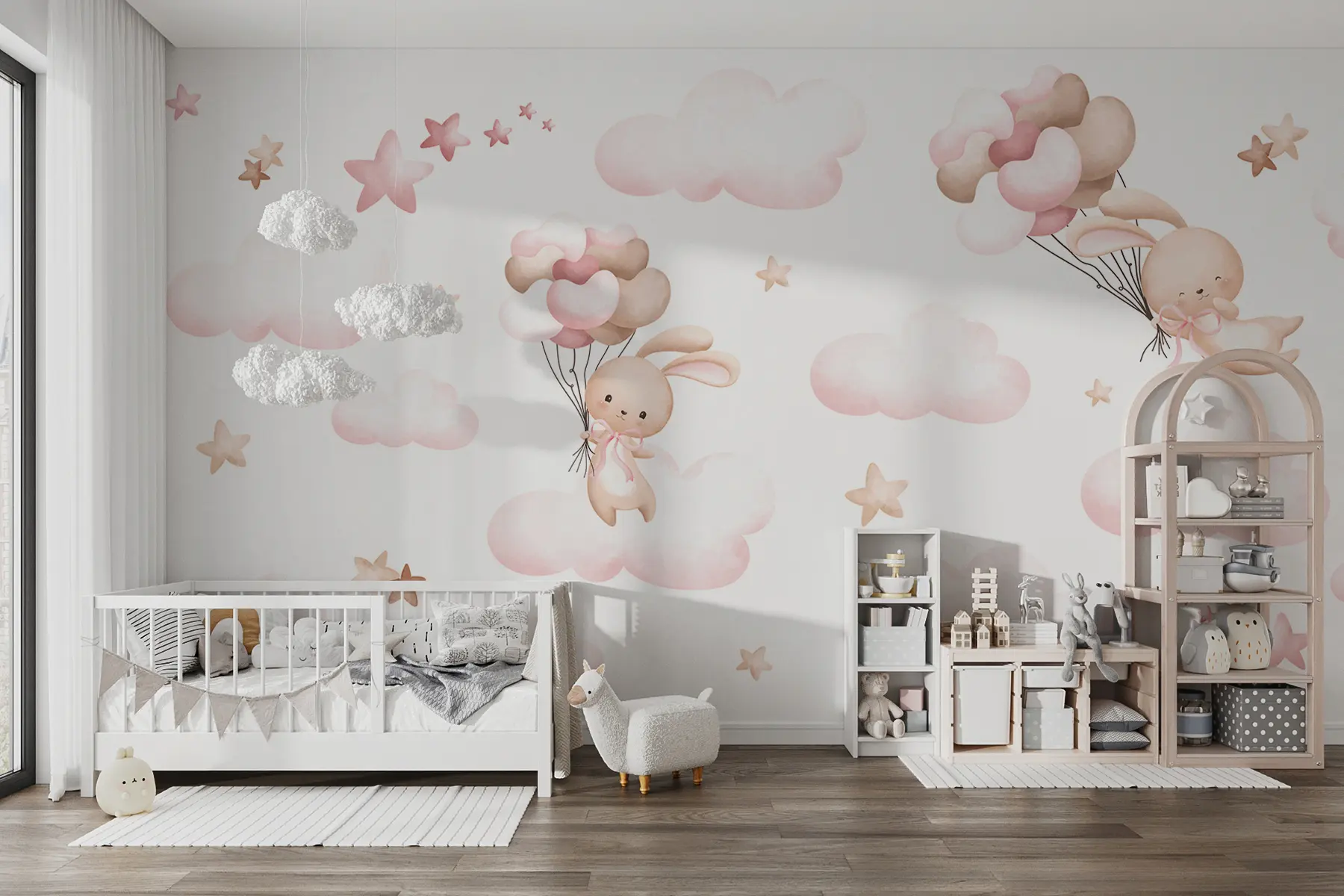 wall murals Cute rabbit and balloons u95399d2