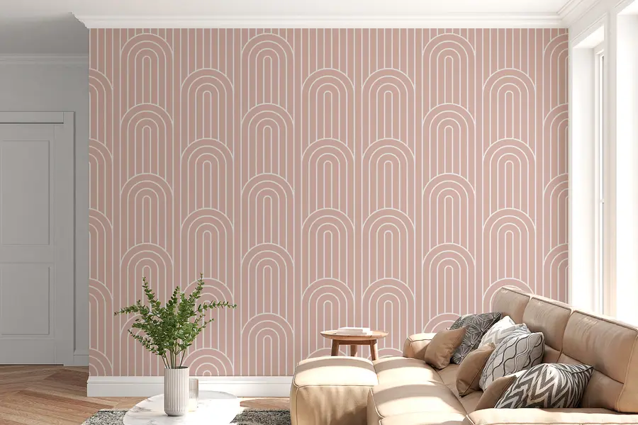 wall murals Geometric graphic arches are the new boho beige trend w00137v3
