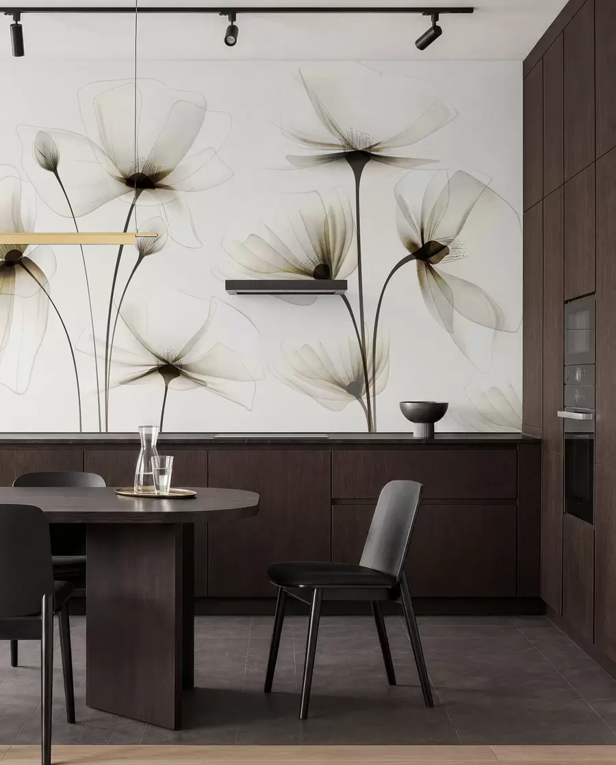 wall murals Transparent watercolour flowers w00143