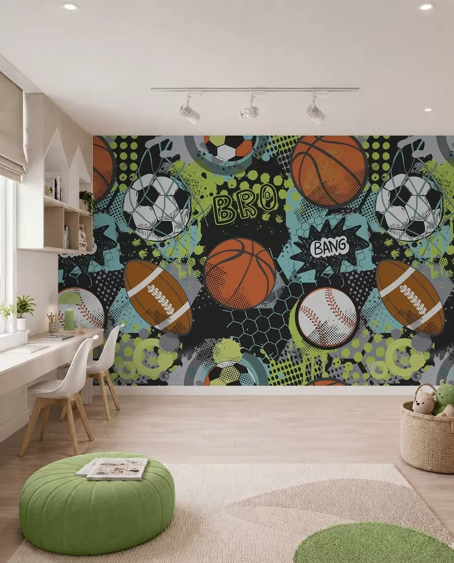 wall murals Neon Ball Game u99729