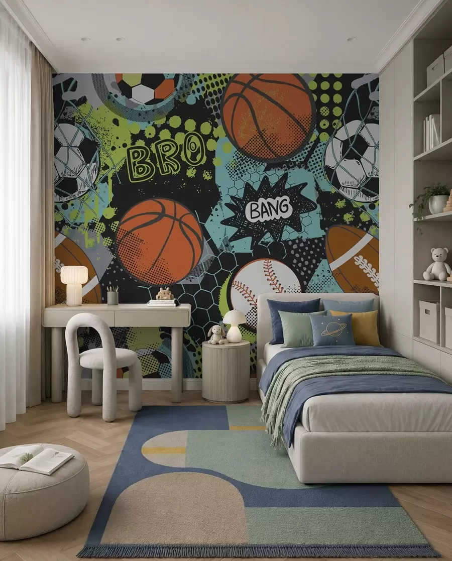 wall murals Neon Ball Game u99729