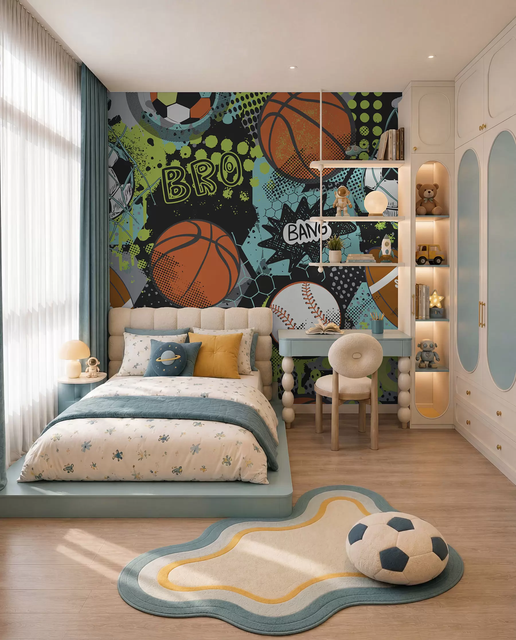 wall murals Neon Ball Game u99729