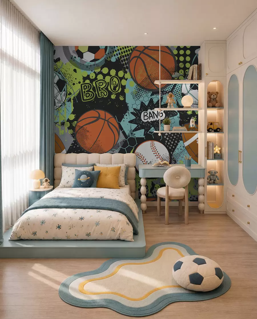 wall murals Neon Ball Game u99729