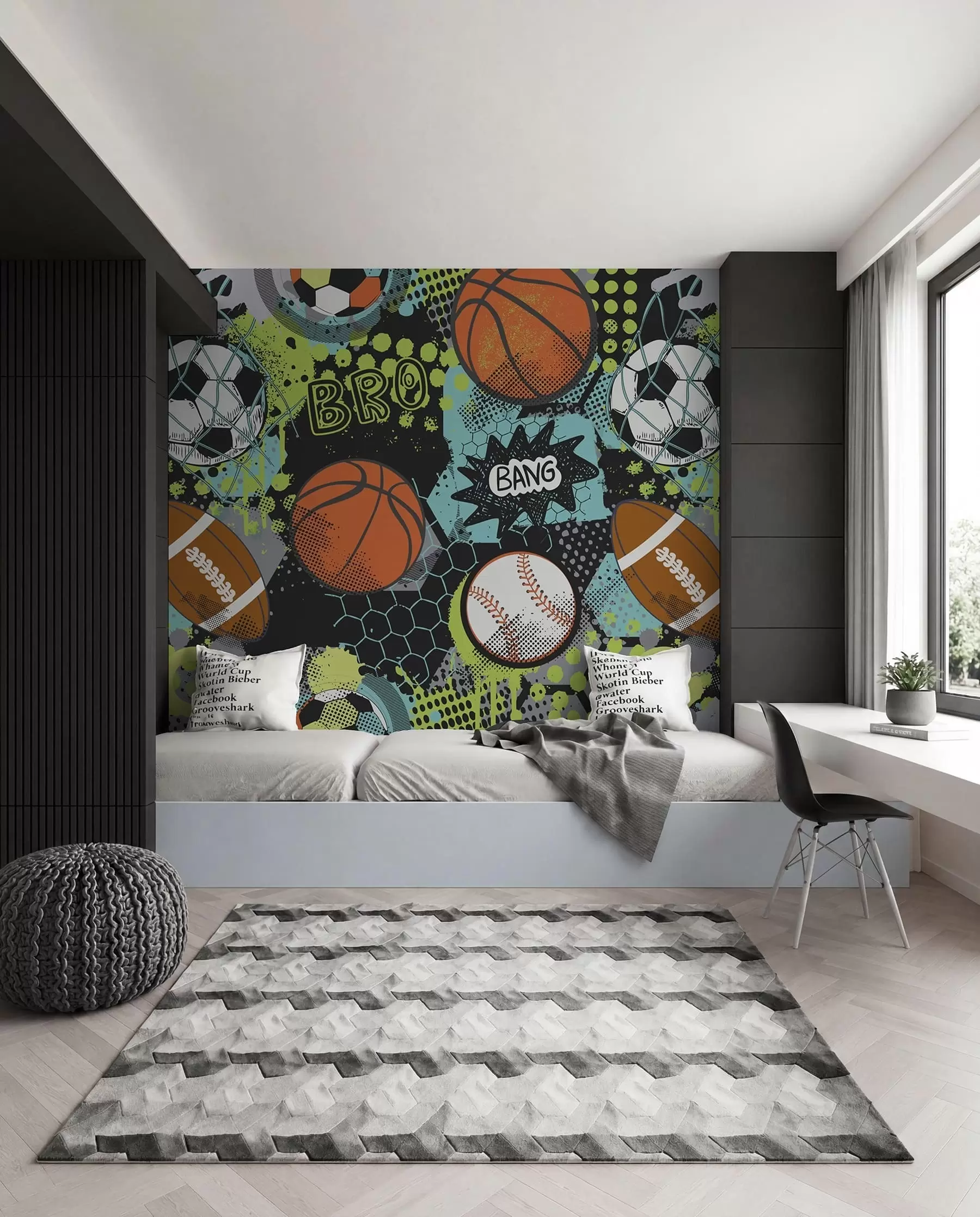 wall murals Neon Ball Game u99729