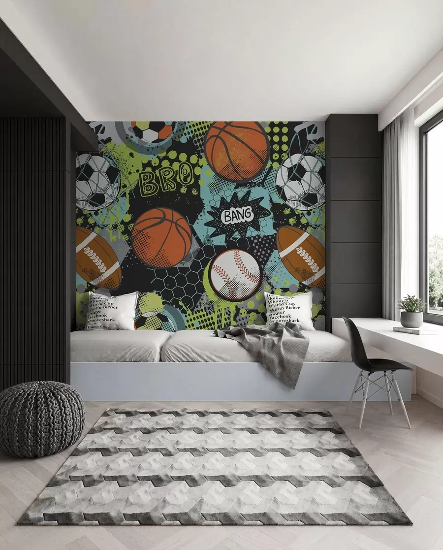 wall murals Neon Ball Game u99729