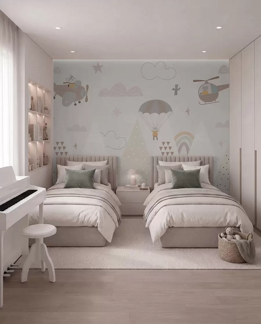wall murals Little Flights over Hills w00414