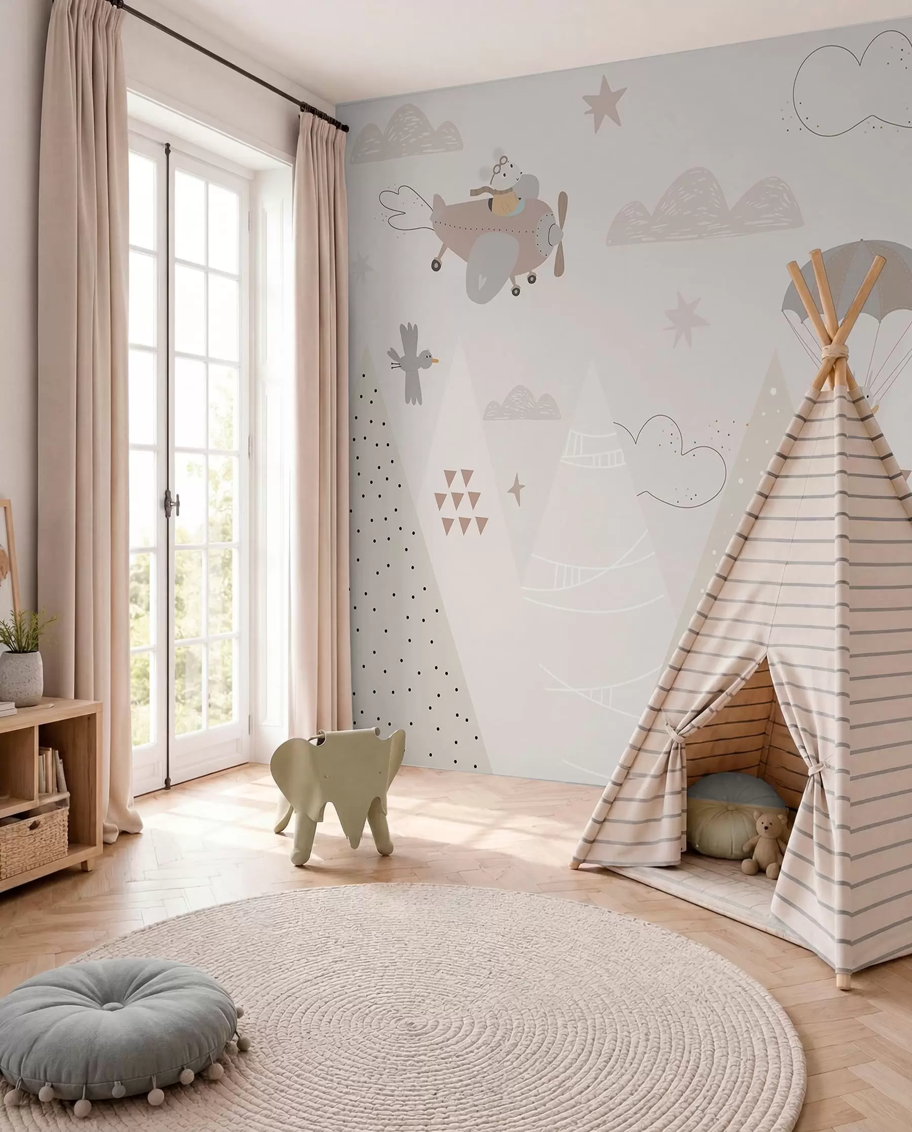 wall murals Little Flights over Hills w00414