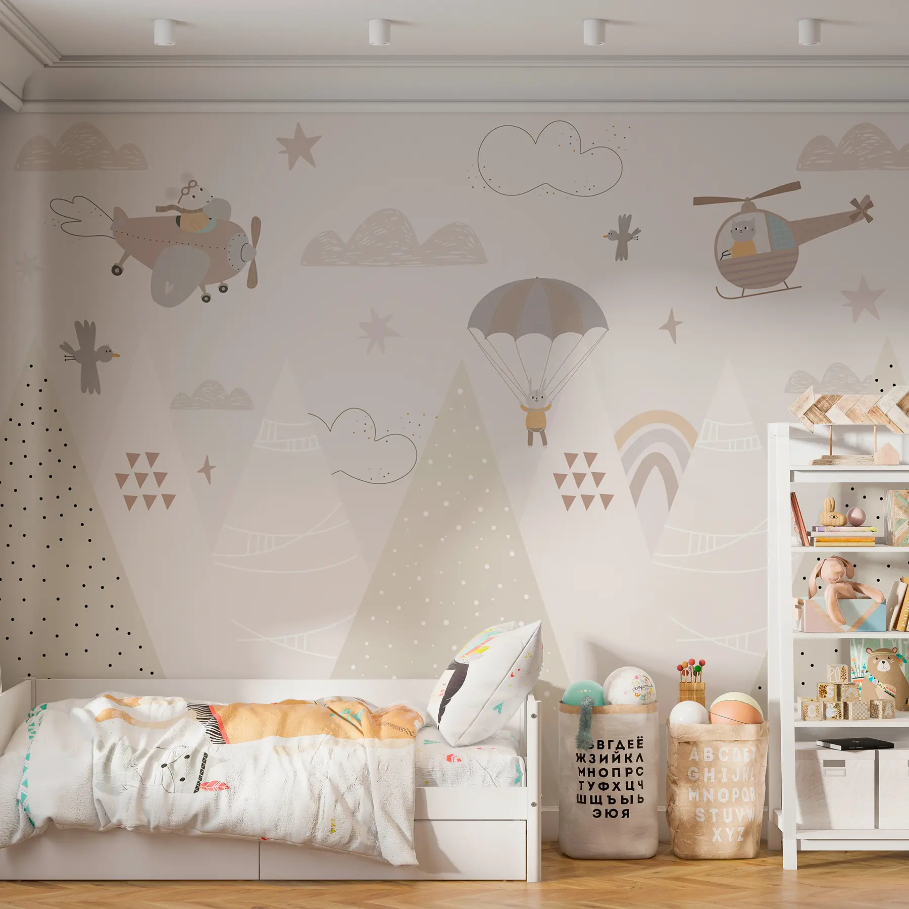wall murals Little Flights over Hills w00414