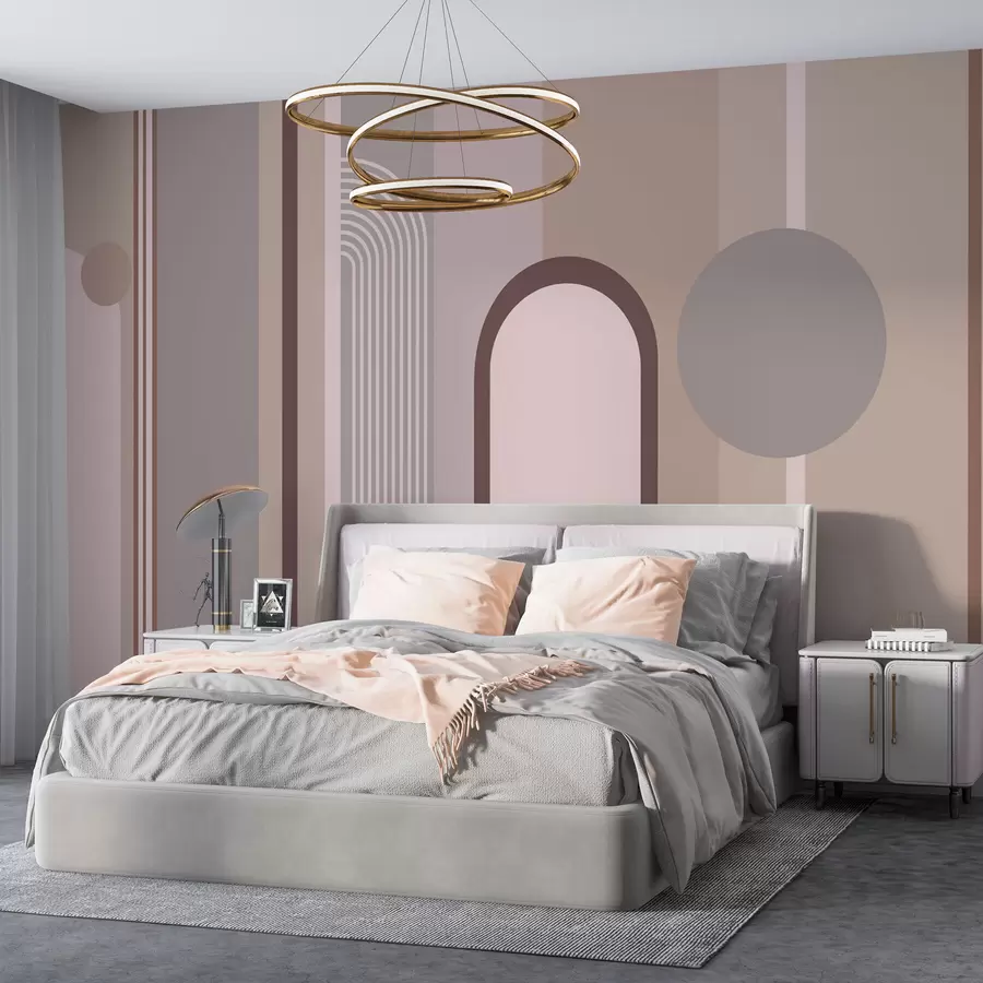 wall murals Geometric wallpaper in soft colours w00466v2