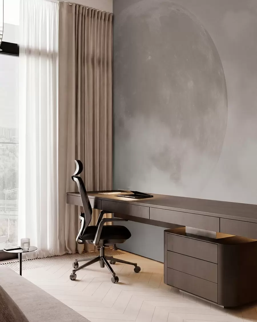 wall murals Moon in a Beige Sky w00548