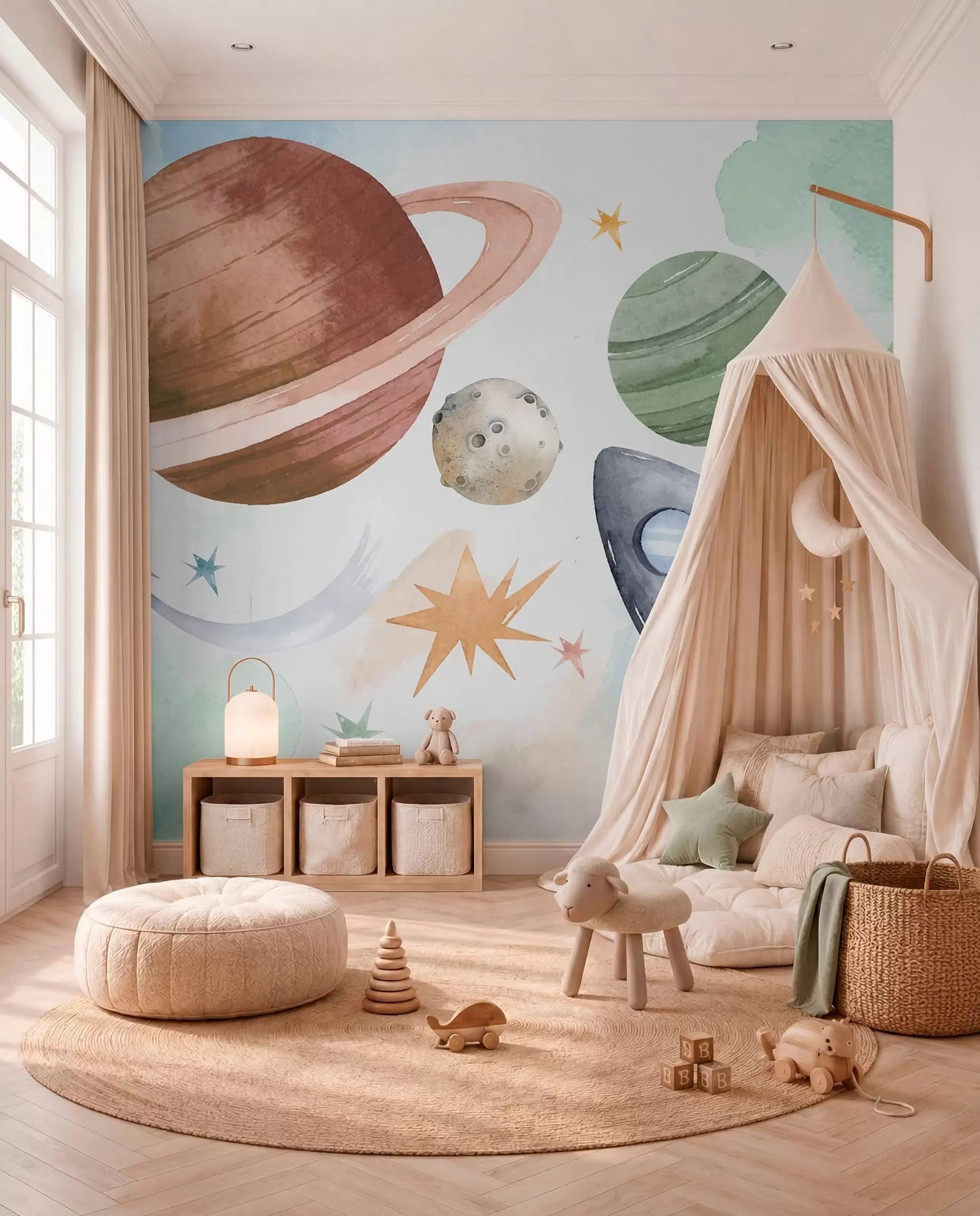 wall murals Pastel Planet Parade w00539