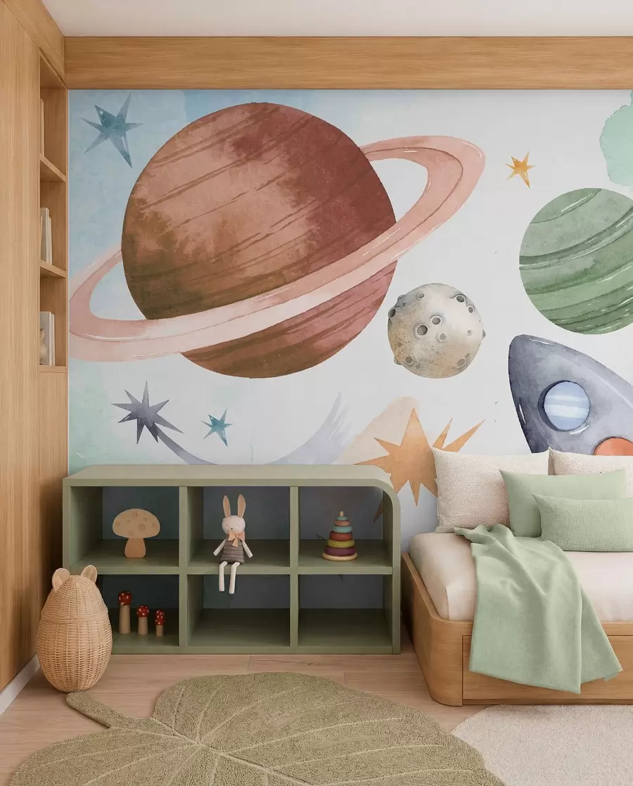 wall murals Pastel Planet Parade w00539