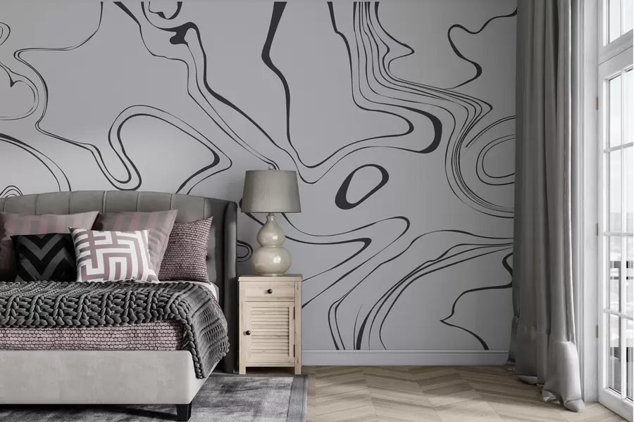 wall murals Abstract background with marble effect in black w00634v1