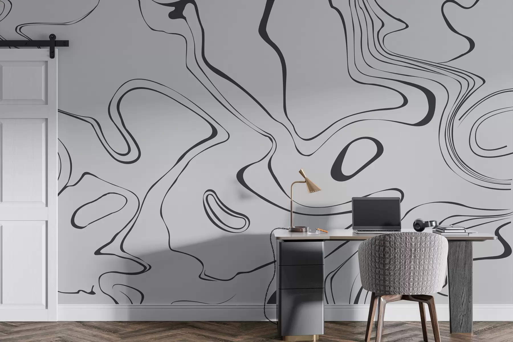 wall murals Abstract background with marble effect in black w00634v1