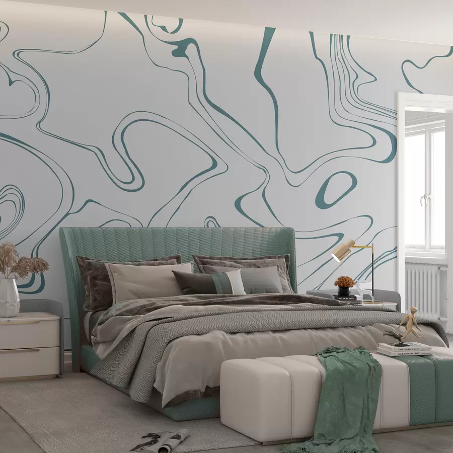 wall murals Abstract background with marble effect in blue w00634v2