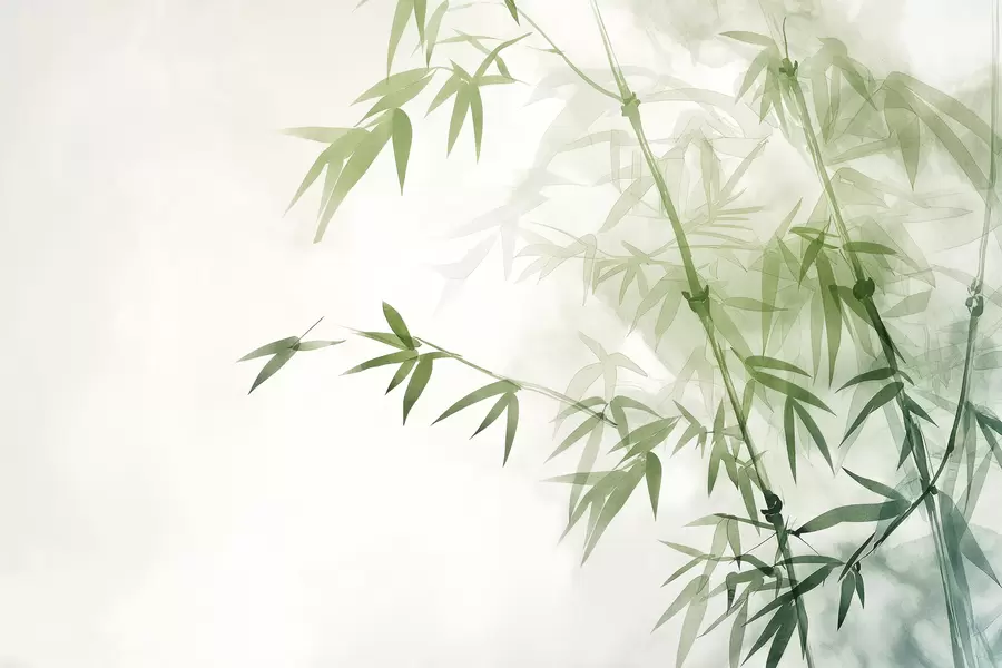 wall murals Branches with leaves watercolor w00687