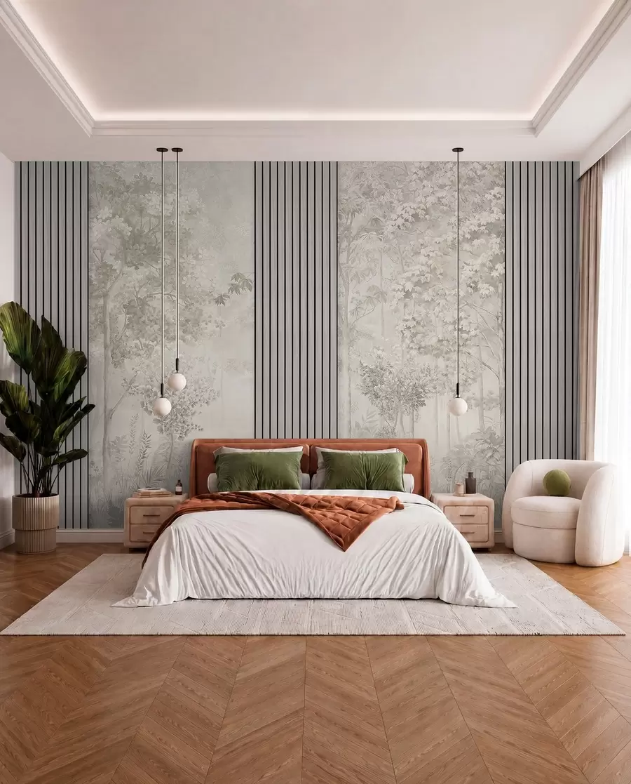 wall murals Woodland in Linen w00670