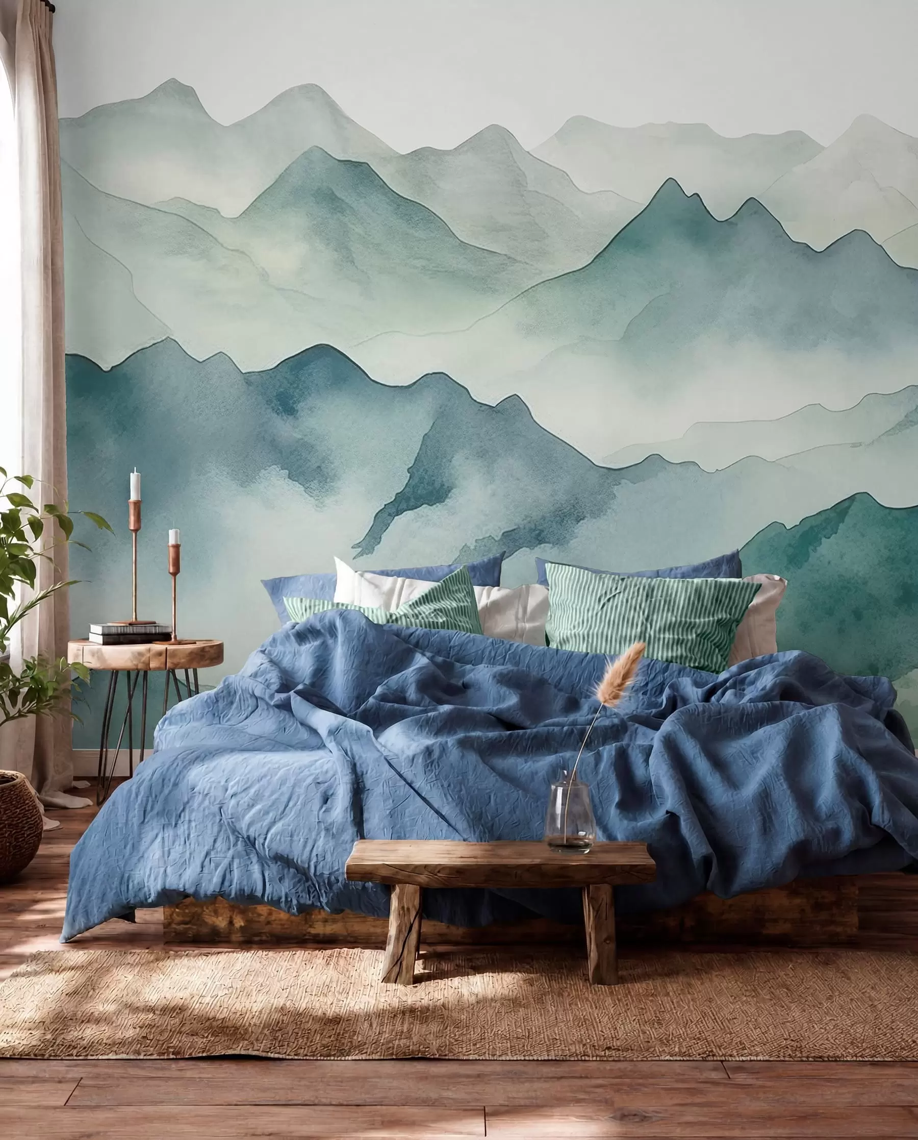 wall murals Watercolour Mountain Folds w00841