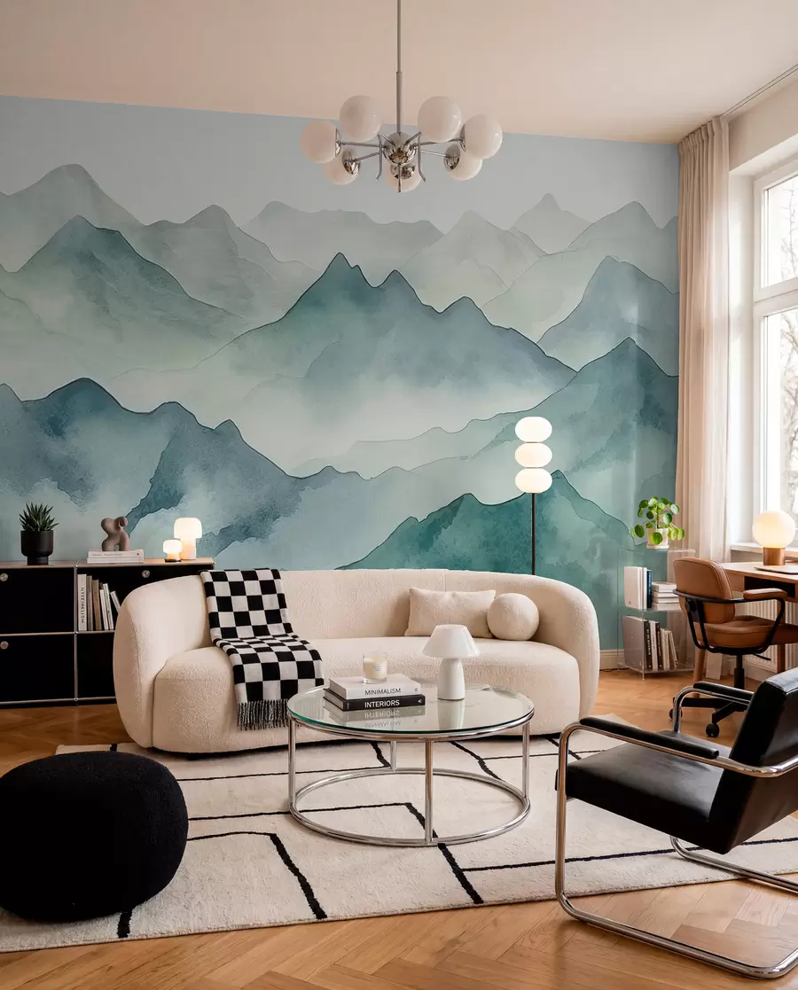 wall murals Watercolour Mountain Folds w00841