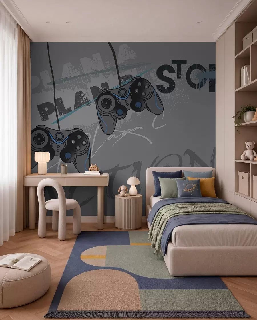 wall murals Game On in Grey w00829v1