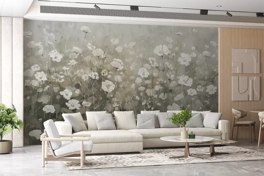 wall murals A field of wild flowers w00871