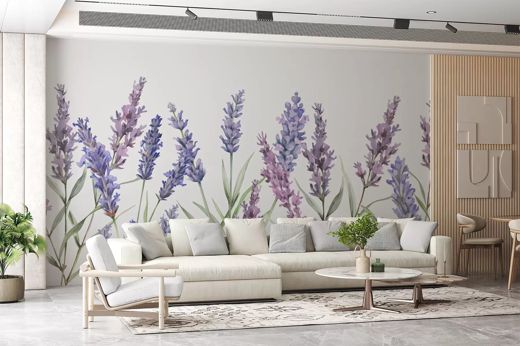 wall murals Blooming lavender flowers watercolor w01202