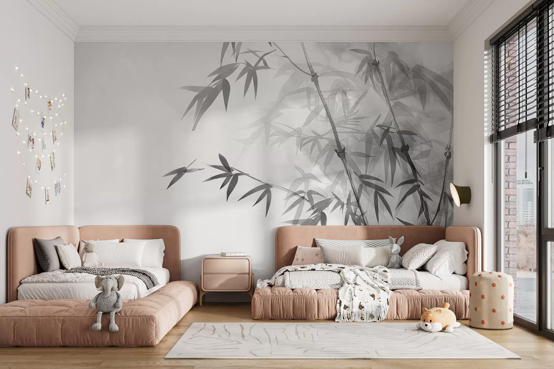 wall murals Branches with leaves watercolor w00687v1