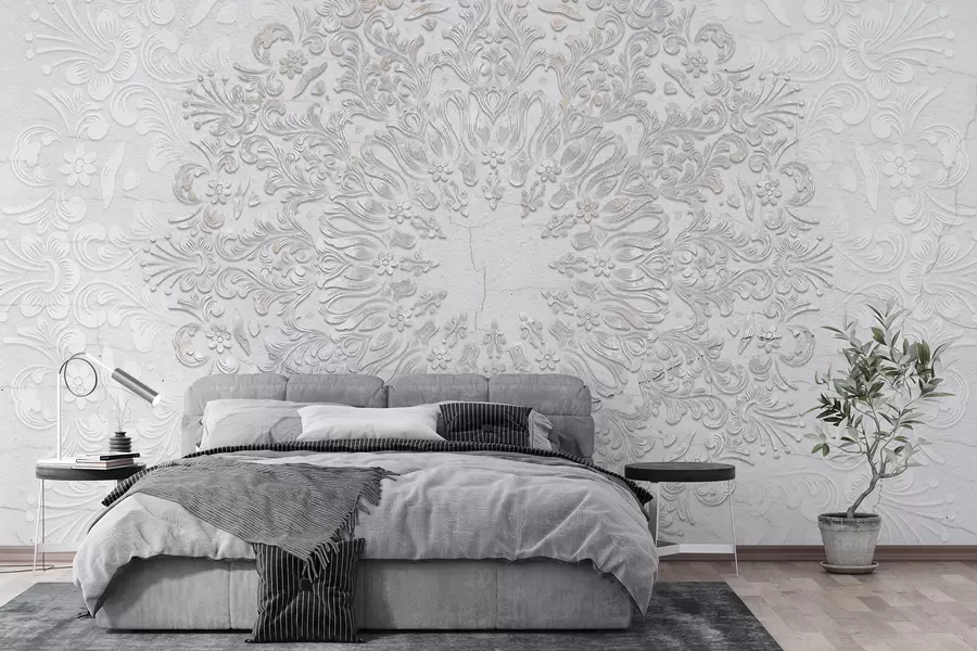 wall murals A highly detailed mandala print creating a beautiful and delicate lace design w01249
