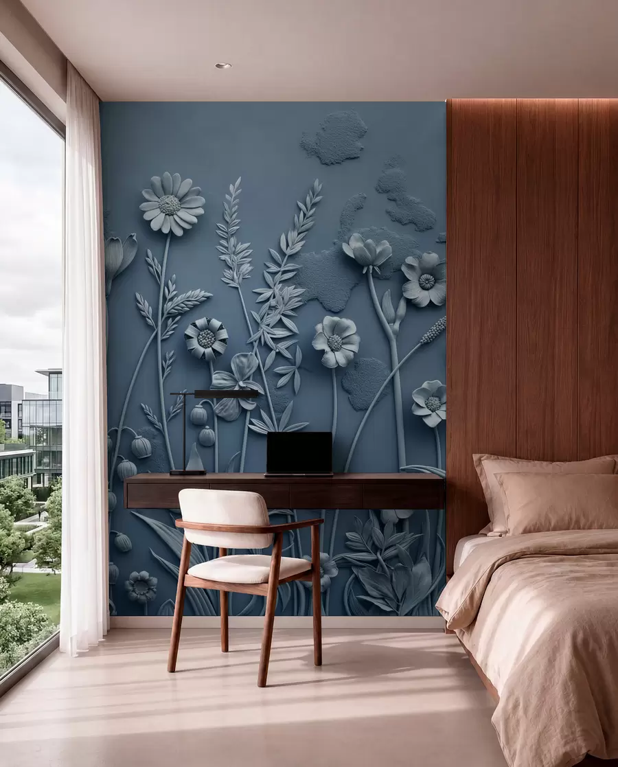 wall murals Blue Meadow Relief w07869