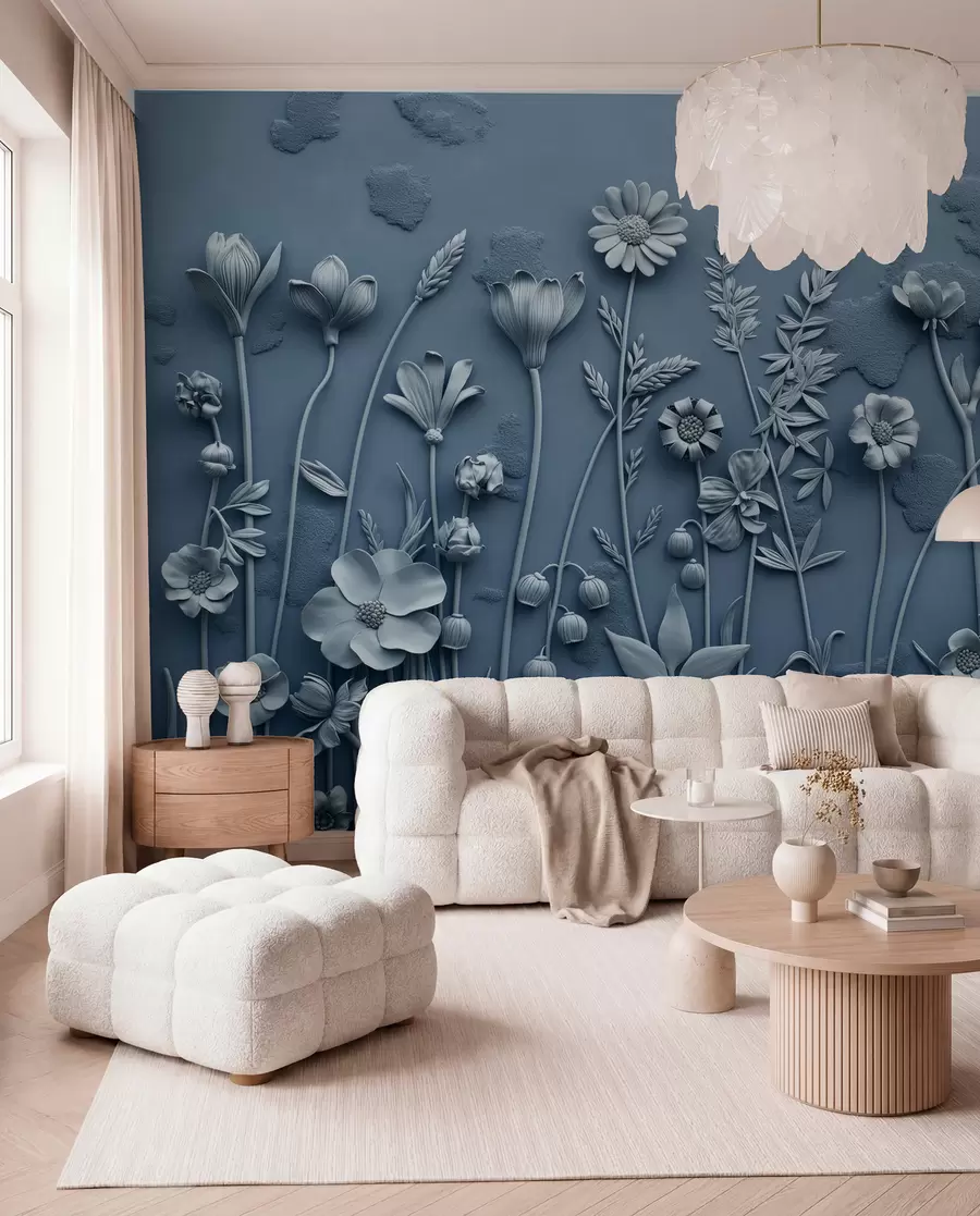 wall murals Blue Meadow Relief w07869