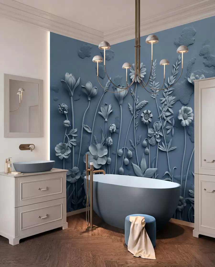 wall murals Blue Meadow Relief w07869