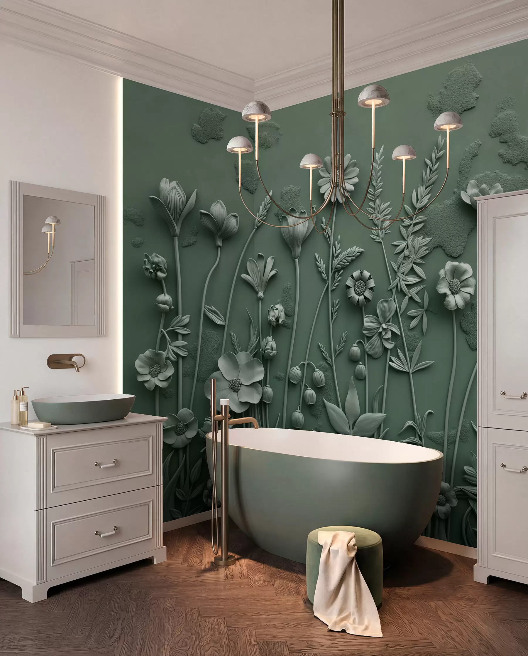 wall murals Green Meadow Relief w07869v2