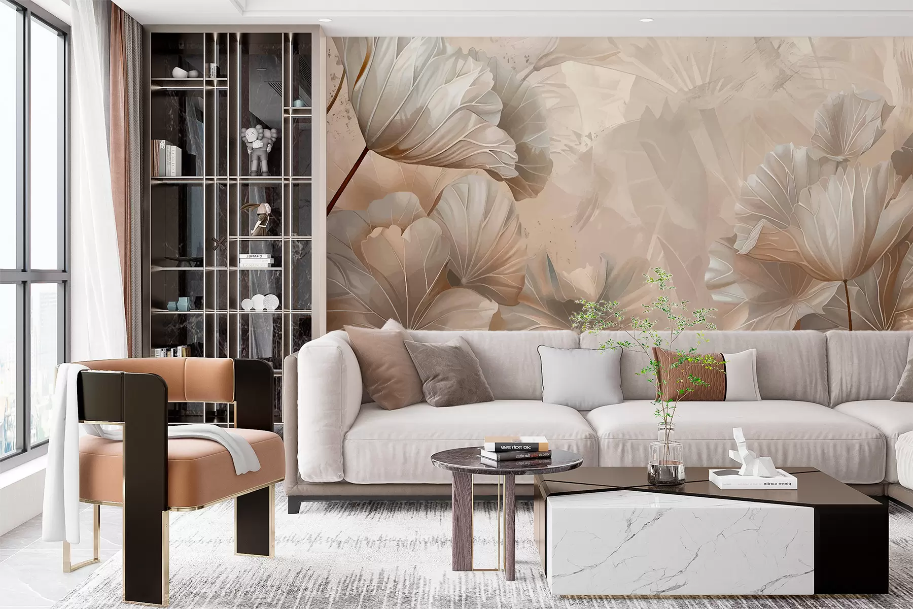 wall murals Vintage leaves w07895