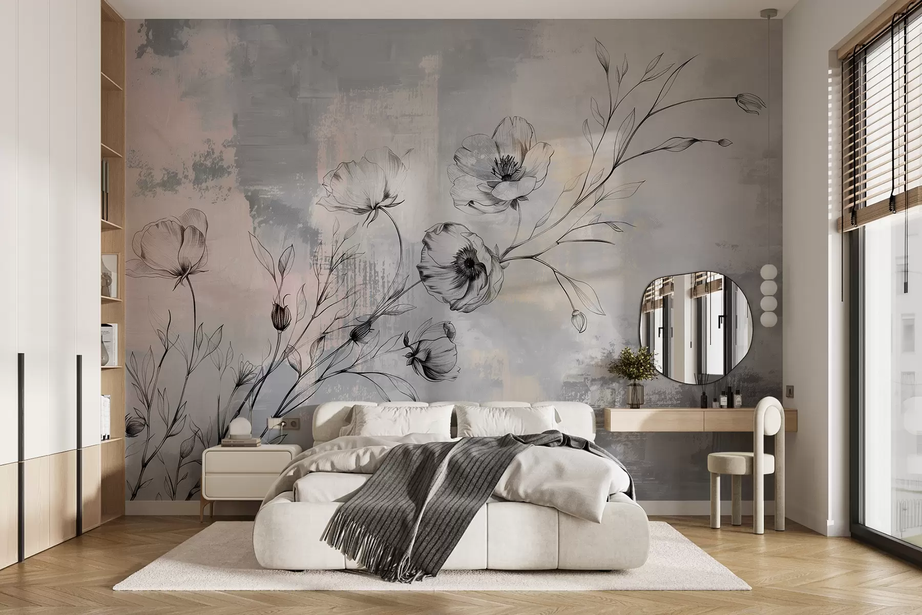 wall murals Branch with flowers w07937