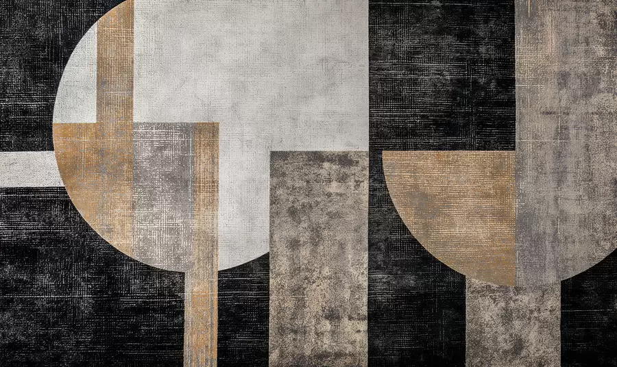 wall murals Modern textured abstraction in black and orange colors w07878