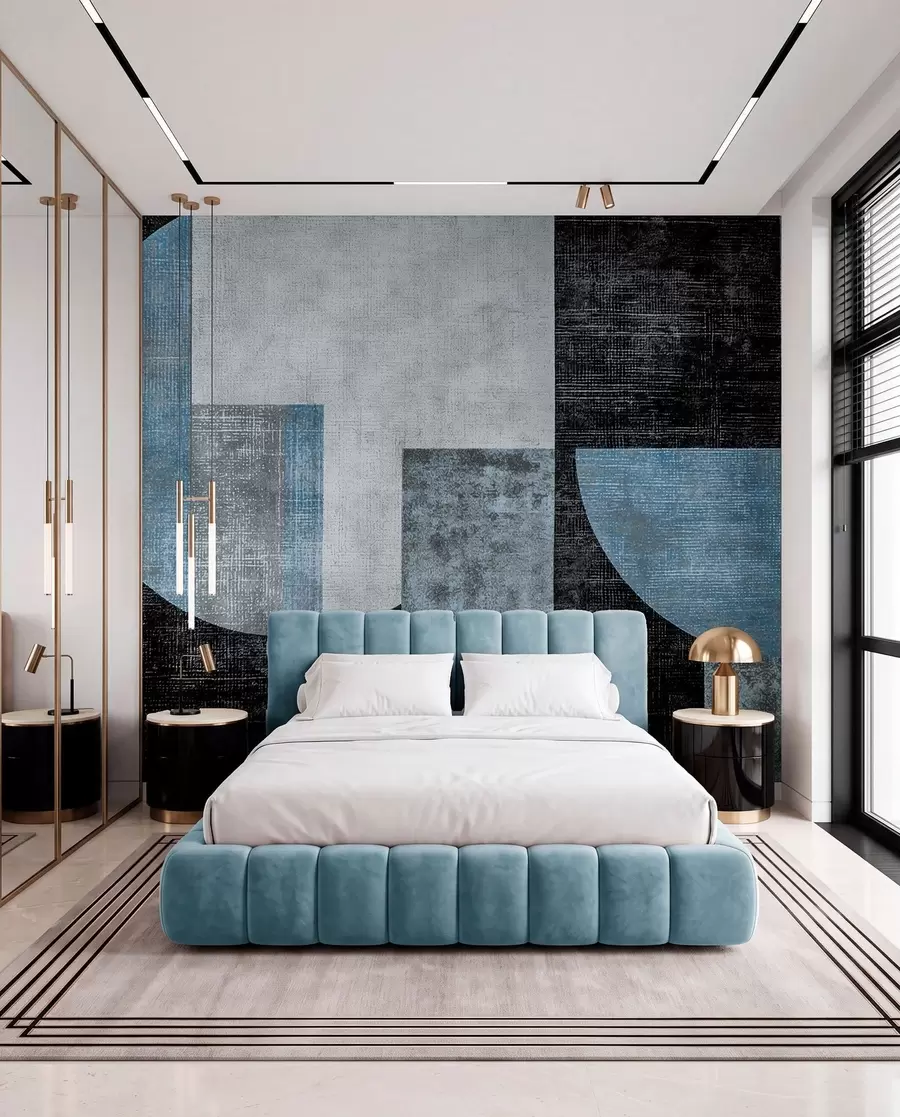 wall murals Rhythm in Steel Blue w07878v1