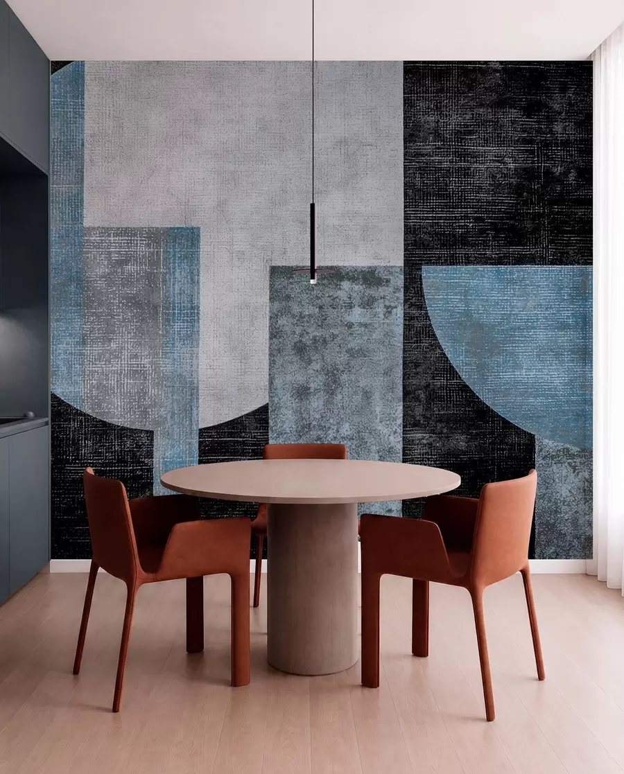 wall murals Rhythm in Steel Blue w07878v1