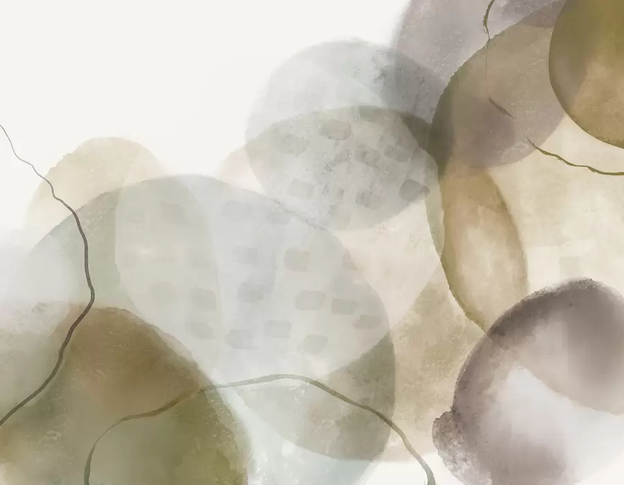 wall murals Soft, watercolor abstract shapes in shades of brown, sepia, and white w07926v1