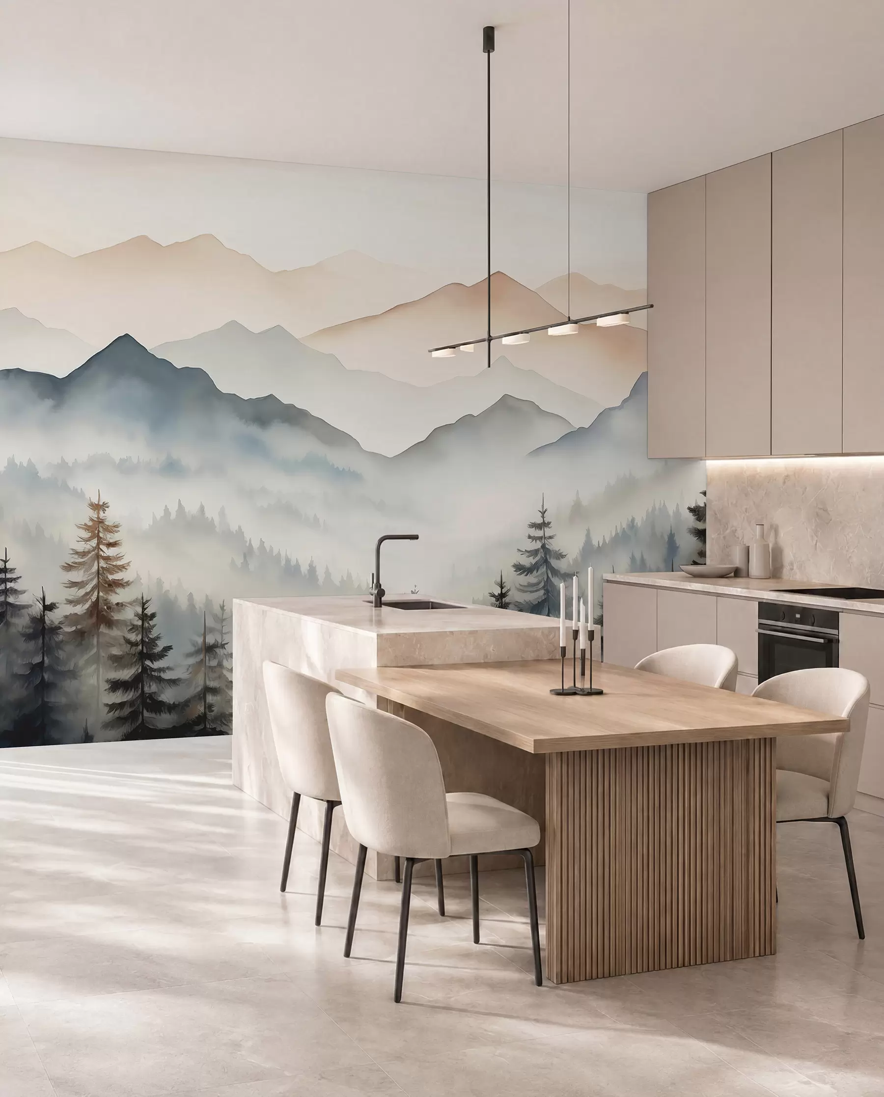 wall murals Ridges beyond the Forest w08024