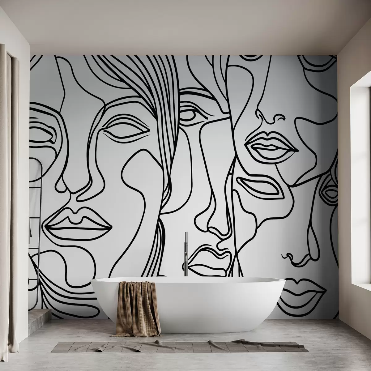 wall murals Abstract faces w08060