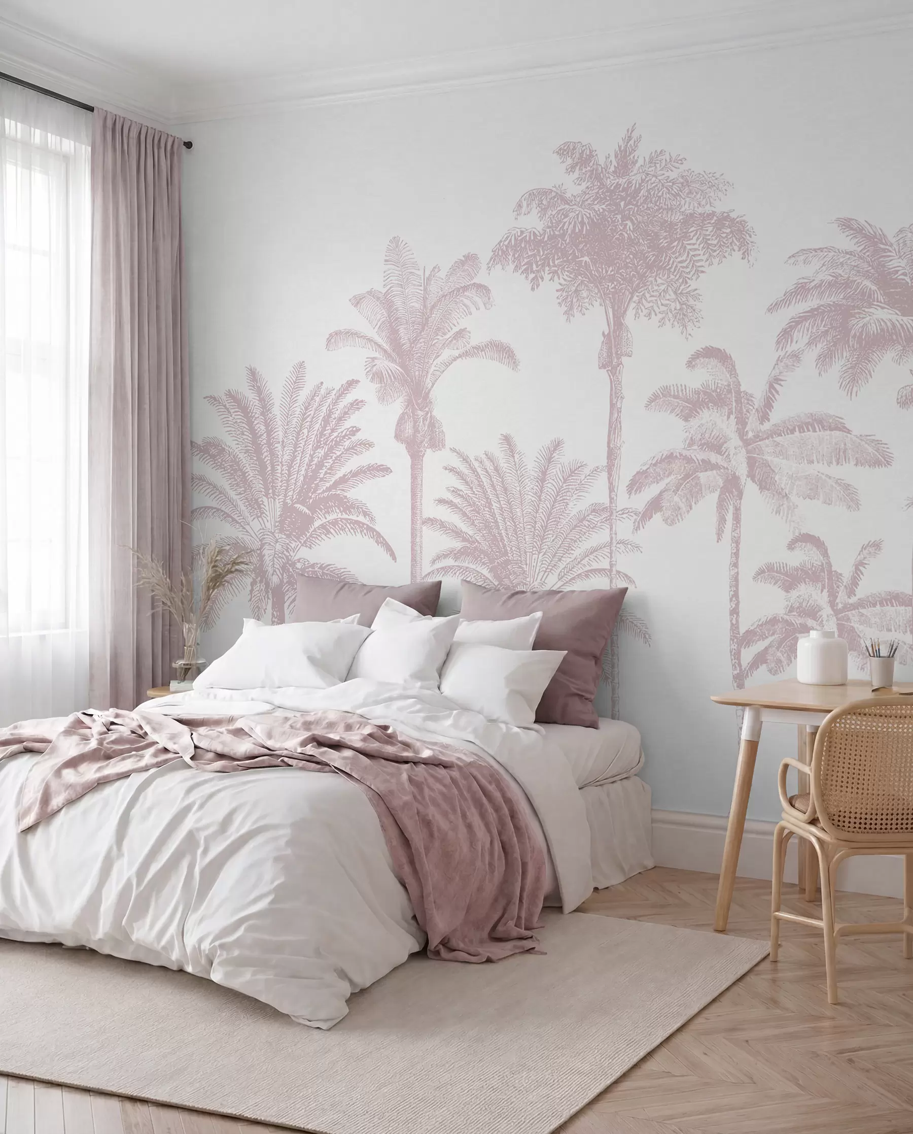 wall murals Palm Grove in Rose w08111v1