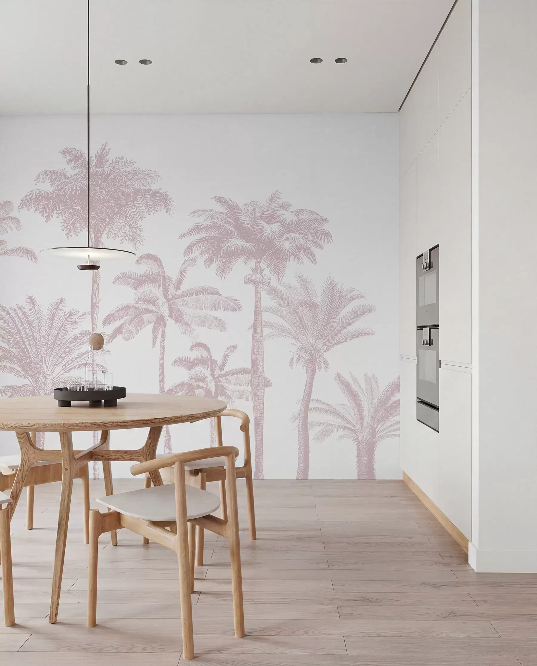 wall murals Palm Grove in Rose w08111v1