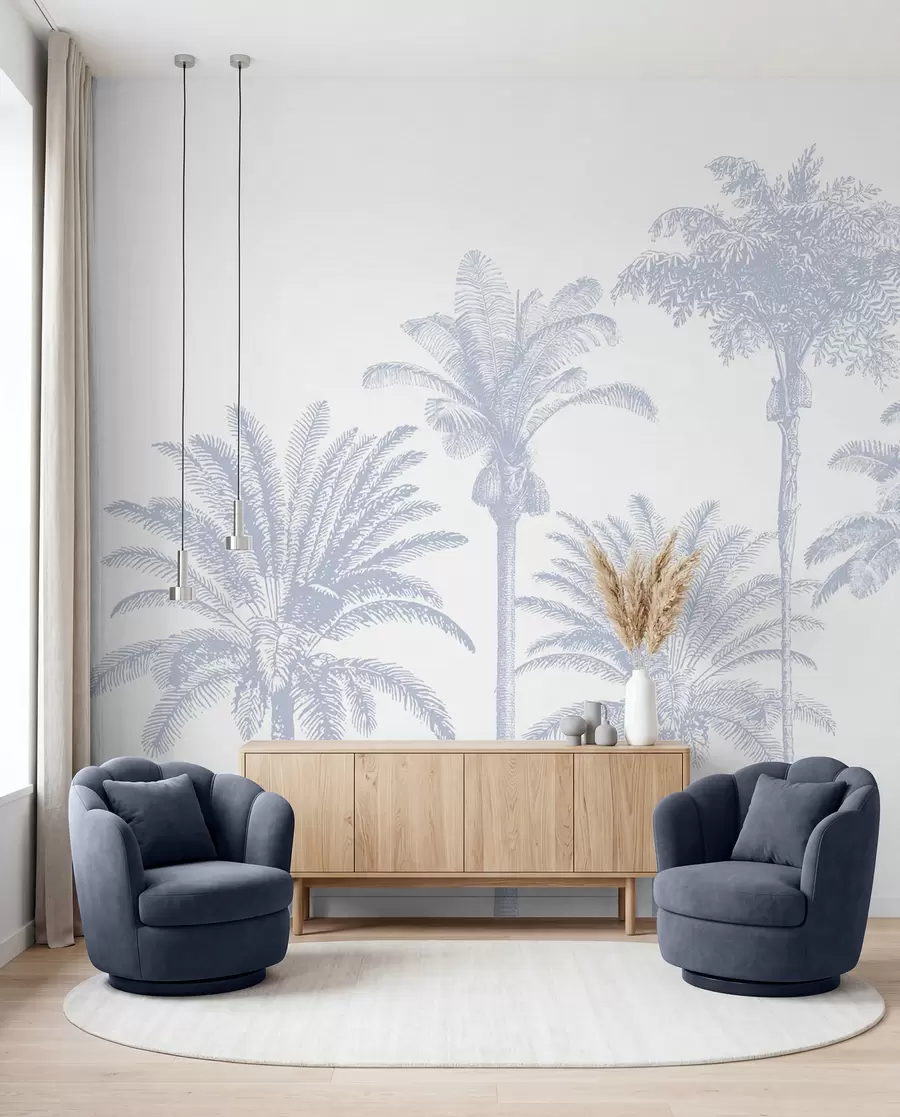 wall murals Palm Grove in Lilac w08111v4
