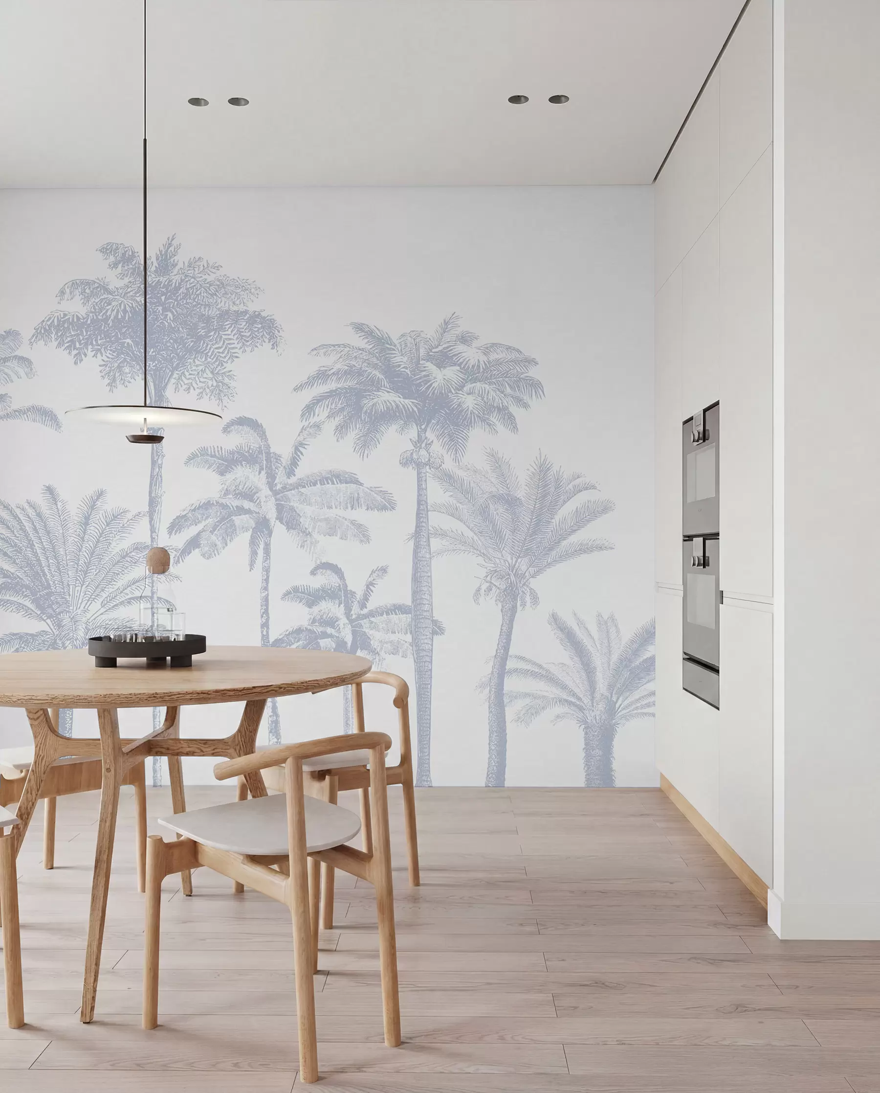 wall murals Palm Grove in Lilac w08111v4