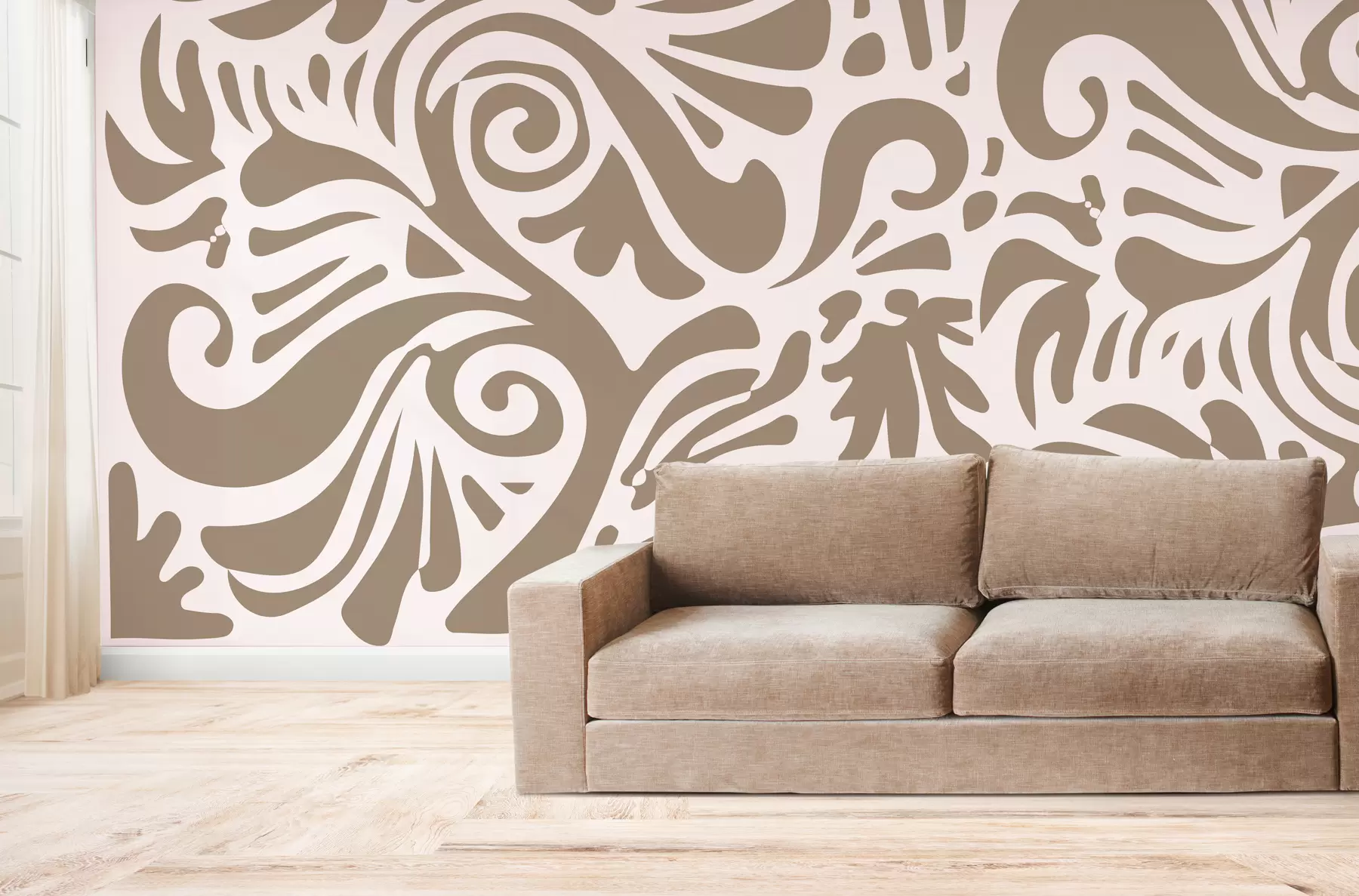 wall murals sand abstract art wallpaper large floral patterns in boho style w08139