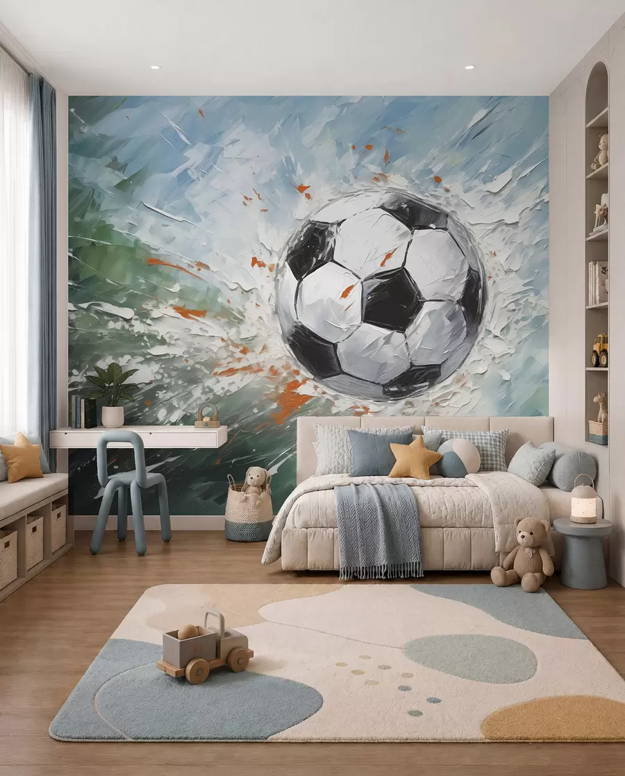 wall murals Football in Brushstrokes w08117