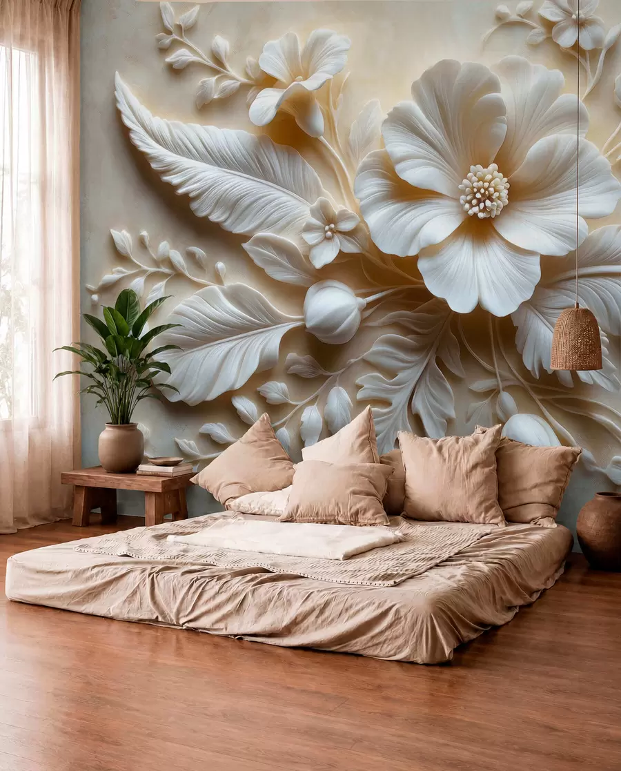 wall murals Petals among Sculpted Feathers w01340