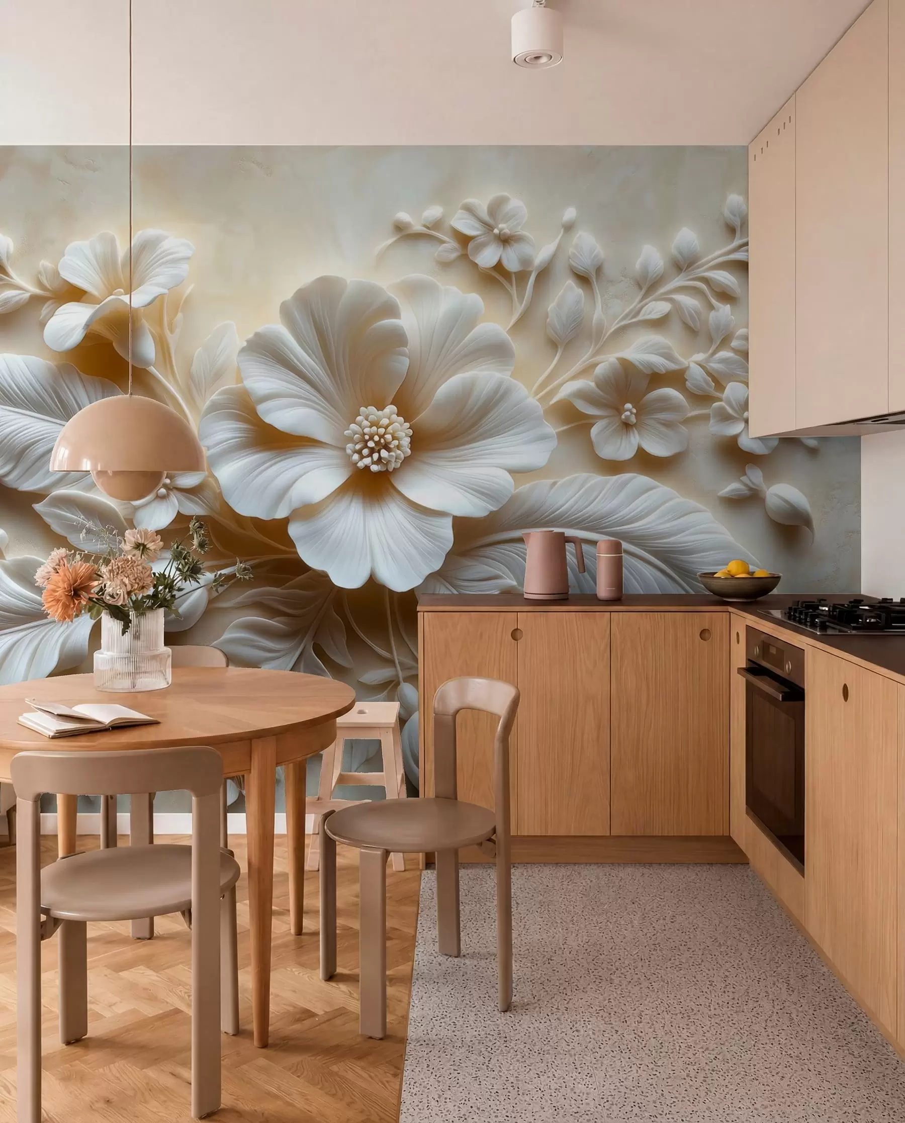 wall murals Petals among Sculpted Feathers w01340