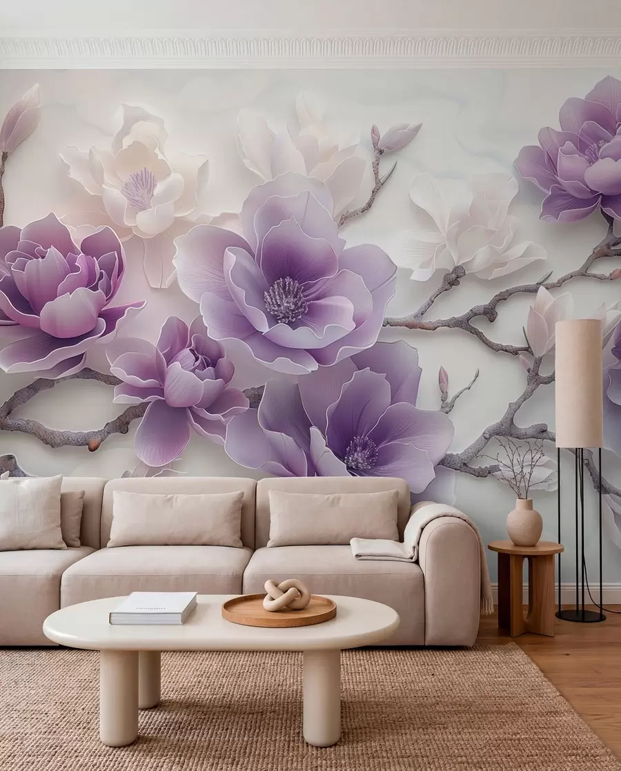 wall murals Magnolia in Lilac w01359