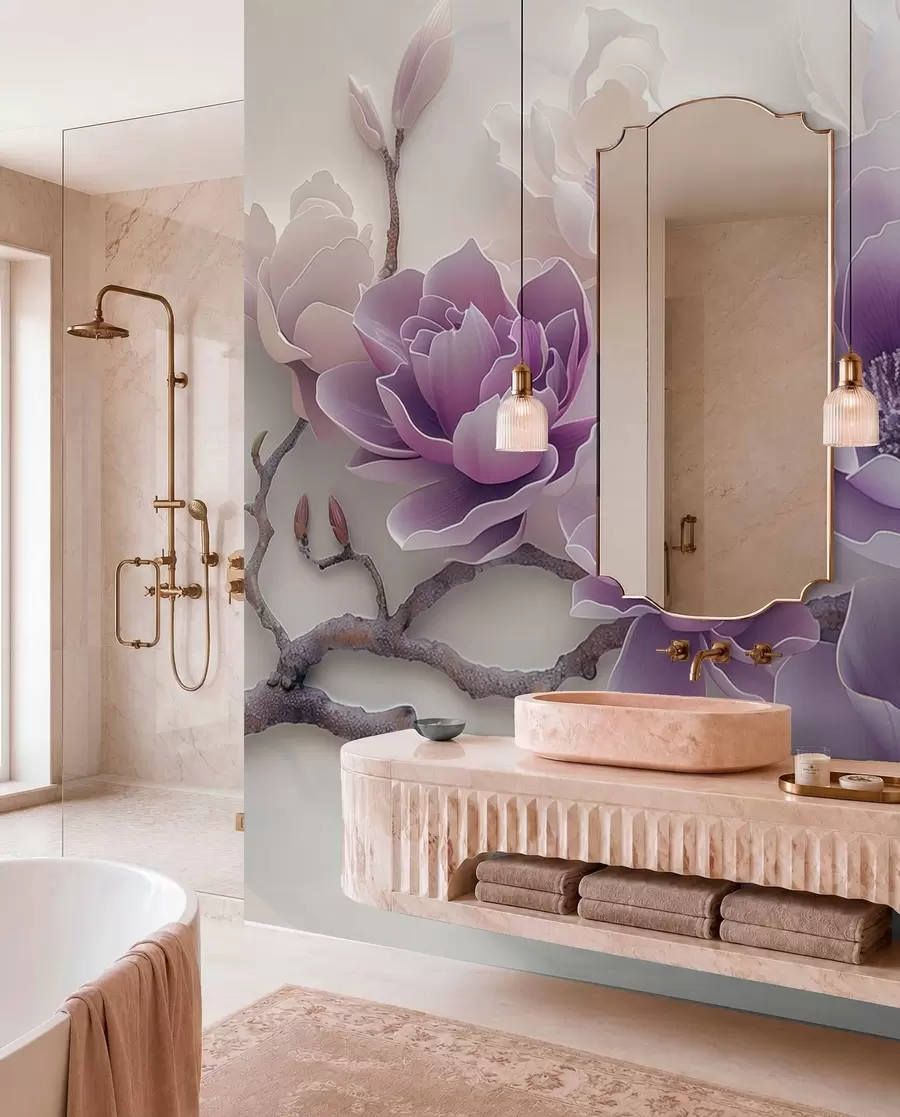wall murals Magnolia in Lilac w01359